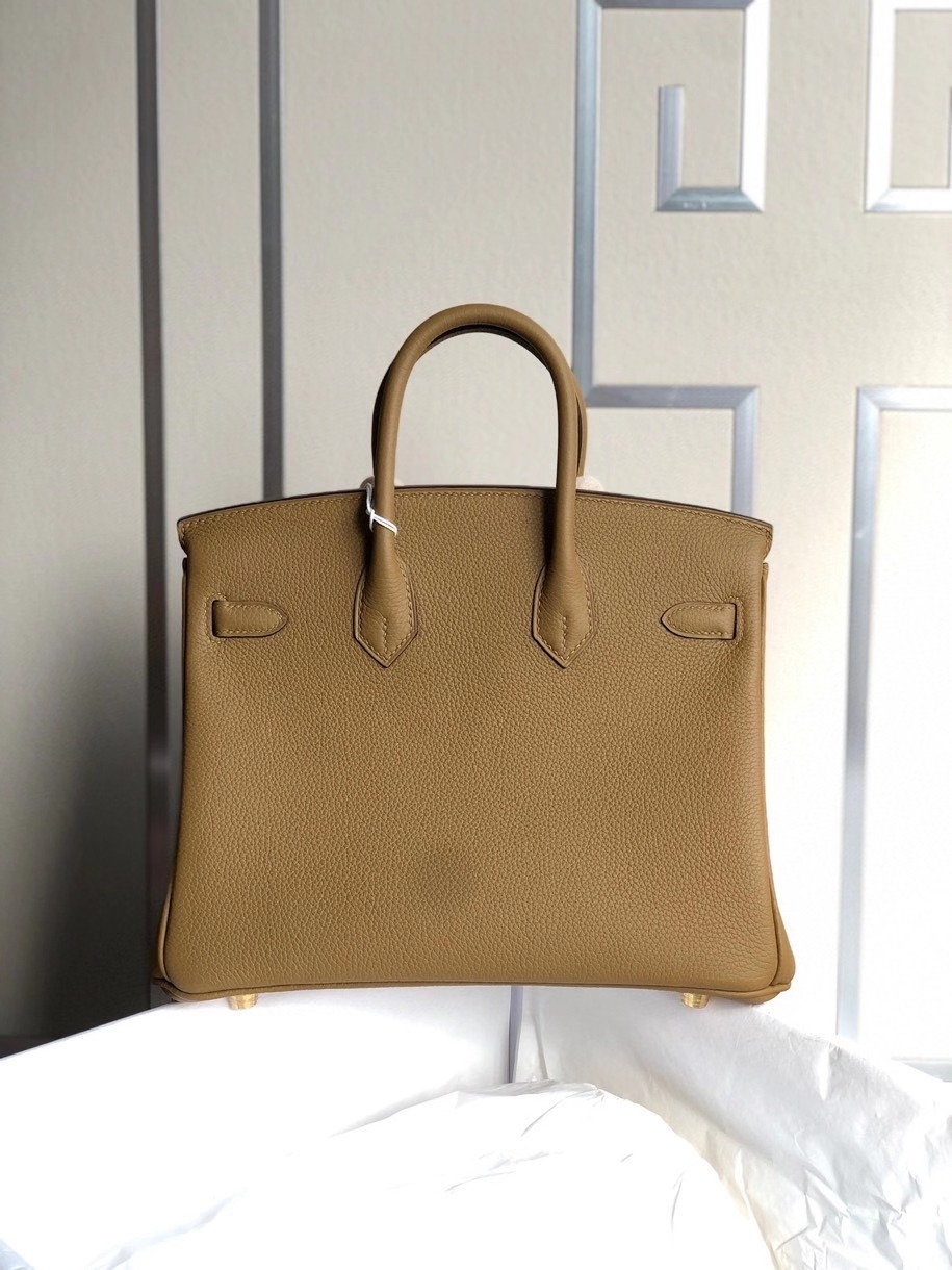Hermès（爱马仕）Birkin 25cm 原厂小牛皮 U8 铜金色 内拼锡器灰 金扣 顶级手缝 定制