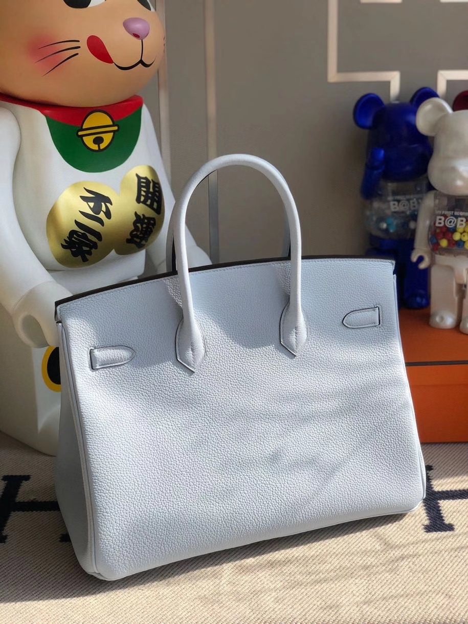 Hermès（爱马仕）Birkin 40cm 原厂小牛皮 T0雾蓝色 金扣 顶级手缝 定制