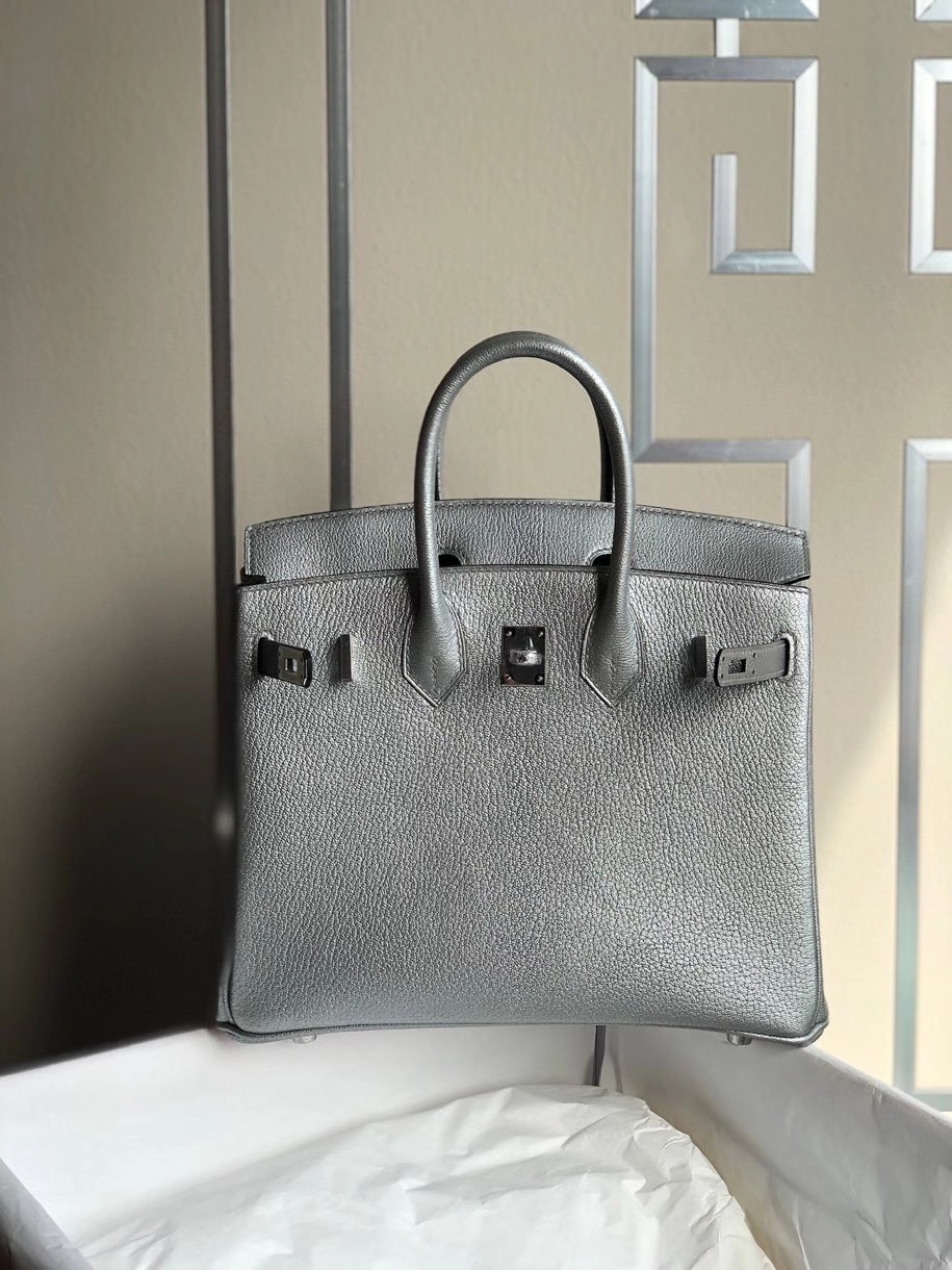 Hermès（爱马仕）Birkin 25cm 银色 银扣 限量一枚 现货