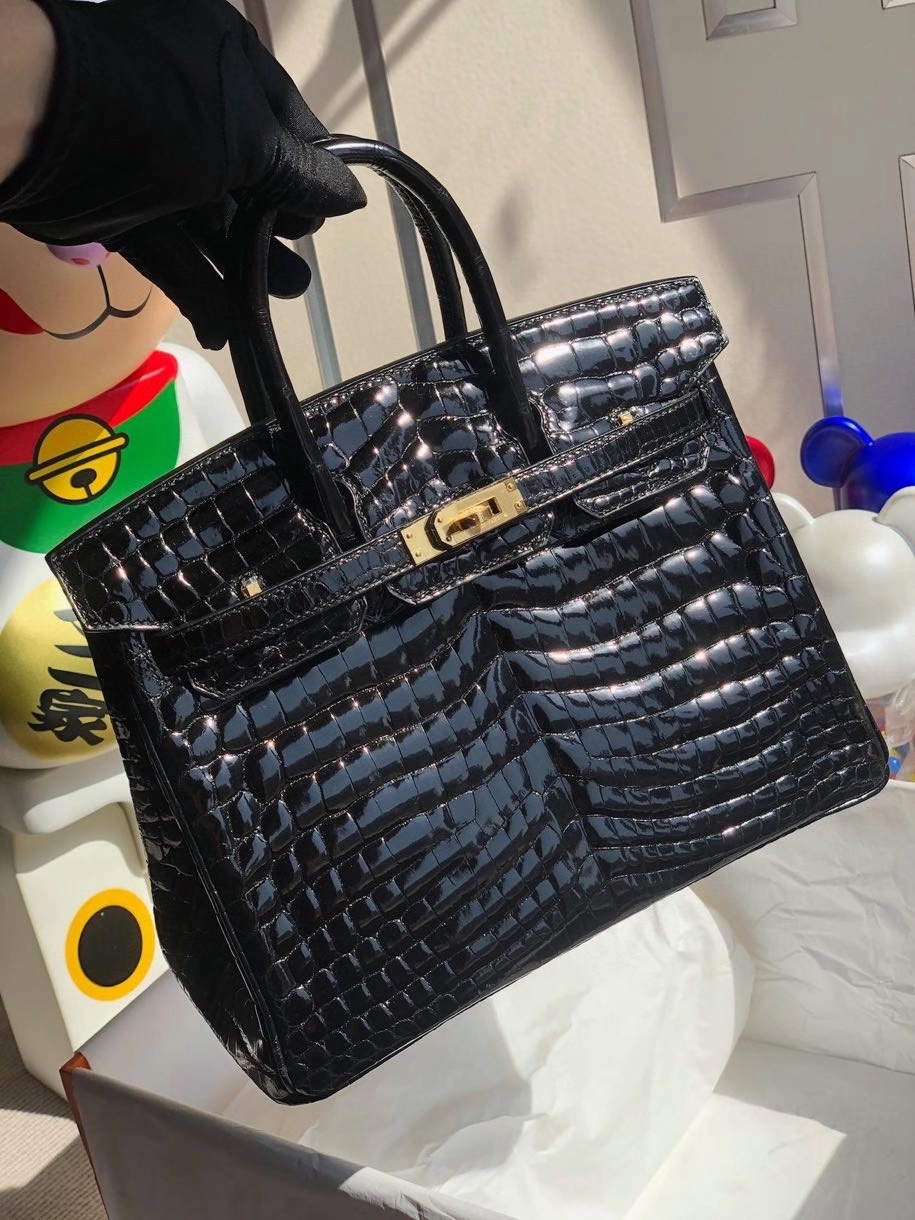 Hermès(爱马仕)Birkin 25cm Crocodile shiny 亮面鳄鱼 ck89 黑色 Noir 金扣 顶级手缝 品相完美 拱珠现货-拉尔森鳄鱼皮具定制 - 爱马仕包包官网 Hermès(爱马仕)Birkin 25cm Crocodile shiny 亮面鳄鱼 ck89 黑色 Noir 金扣 顶级手缝 品相完美 拱珠现货