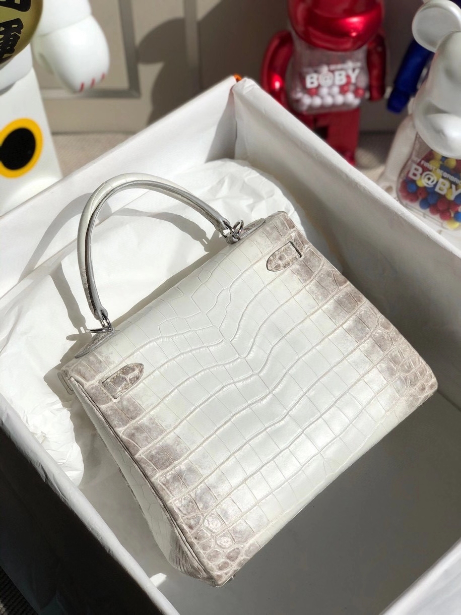 Hermès(爱马仕)Kelly 25cm himalaya 喜马拉雅 银扣 顶级手缝 女人的梦想包 银扣 现货-拉尔森鳄鱼皮具定制 - 爱马仕包包官网 Hermès(爱马仕)Kelly 25cm himalaya 喜马拉雅 银扣 顶级手缝 女人的梦想包 银扣 现货
