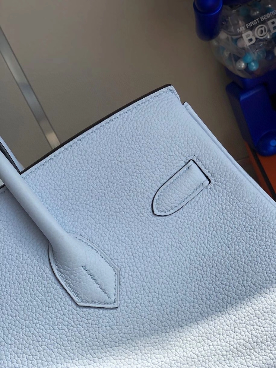 Hermès（爱马仕）Birkin 40cm 原厂小牛皮 T0雾蓝色 金扣 顶级手缝 定制