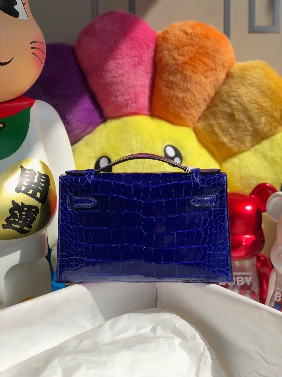 Hermès(爱马仕)Mini kelly pochette 22cm Alligator shiny 亮面鳄鱼 7T 电光蓝 金扣 顶级手缝 晚宴包 现货-拉尔森鳄鱼皮具定制 - 爱马仕包包官网 Hermès(爱马仕)Mini kelly pochette 22cm Alligator shiny 亮面鳄鱼 7T 电光蓝 金扣 顶级手缝 晚宴包 现货