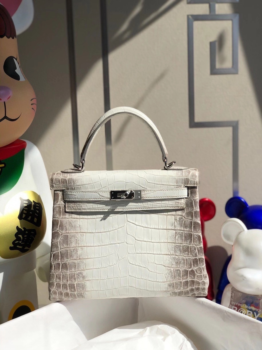 Hermès（爱马仕）Kelly 25cm himalaya 喜马拉雅 银扣 顶级手缝 女人的梦想包 银扣 现货