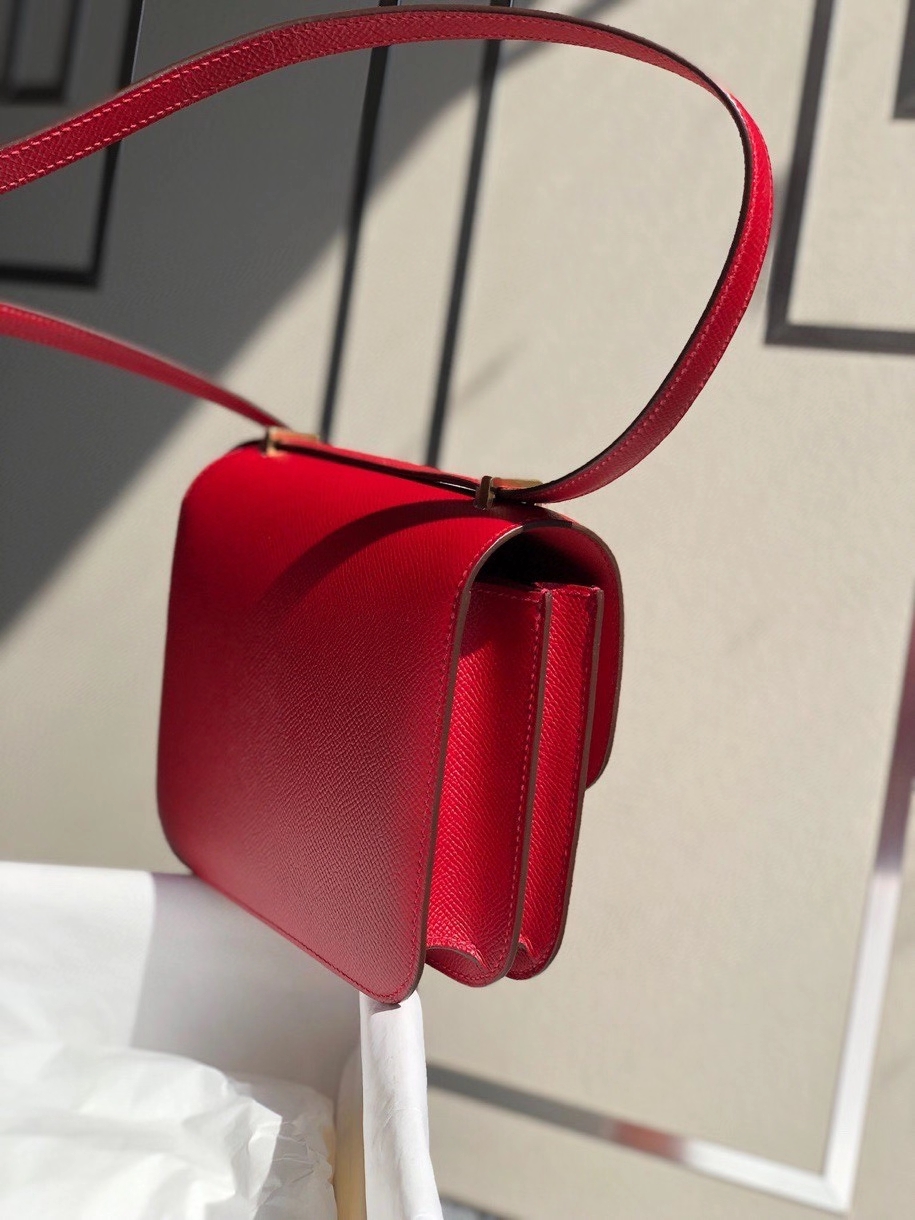 Hermès(爱马仕)Constance 18cm Epsom 原厂掌纹皮 Q5国旗红 金扣 顶级手缝 现货-拉尔森鳄鱼皮具定制 - 爱马仕包包官网 Hermès(爱马仕)Constance 18cm Epsom 原厂掌纹皮 Q5国旗红 金扣 顶级手缝 现货