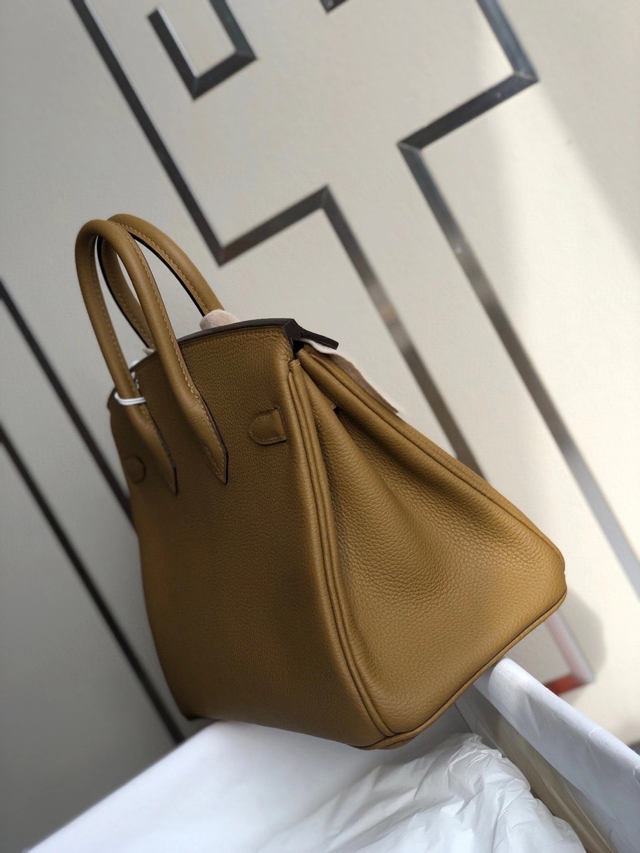 Hermès（爱马仕）Birkin 25cm 原厂小牛皮 U8 铜金色 内拼锡器灰 金扣 顶级手缝 定制
