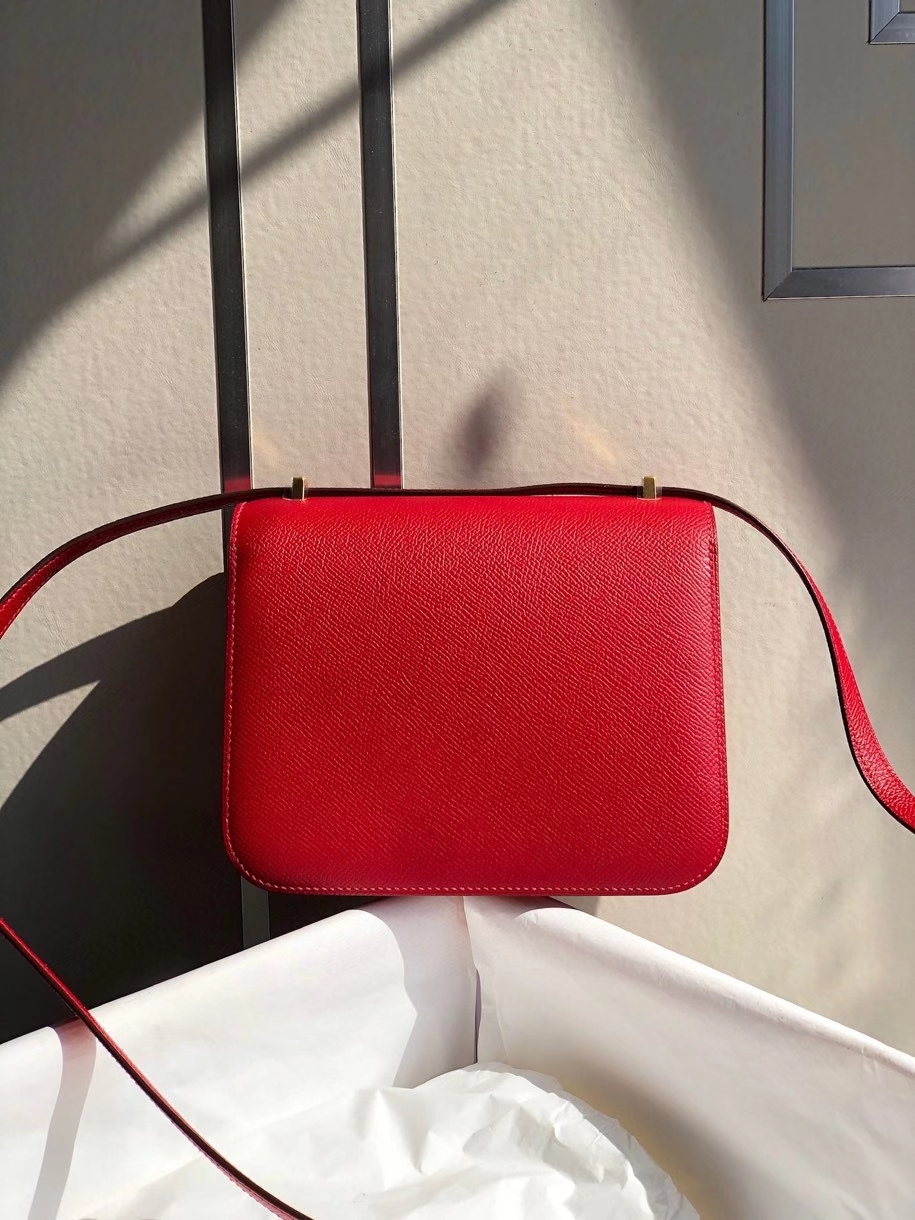 Hermès（爱马仕）Constance 18cm Epsom 原厂掌纹皮 Q5国旗红 金扣 顶级手缝 现货