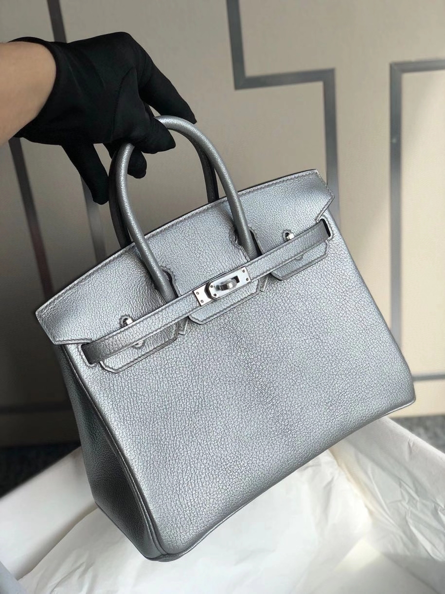 Hermès（爱马仕）Birkin 25cm 银色 银扣 限量一枚 现货