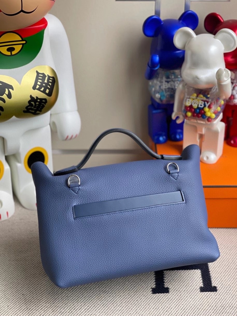 Hermès（爱马仕）2424 29cm  明蓝色 银扣 顶级手缝 定制