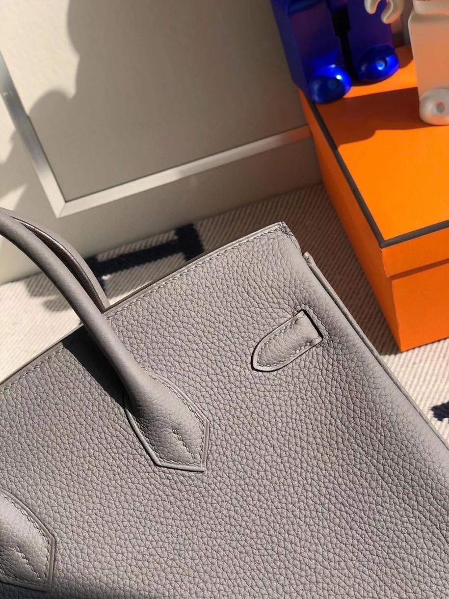 Hermès（爱马仕）Birkin 25cm 原厂小牛皮 togo 8F 锡器灰 Etain 金扣 顶级手缝
