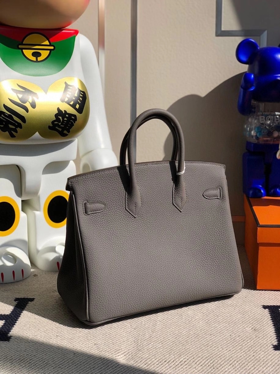 Hermès（爱马仕）Birkin 25cm 原厂小牛皮 togo 8F 锡器灰 Etain银扣 顶级手缝