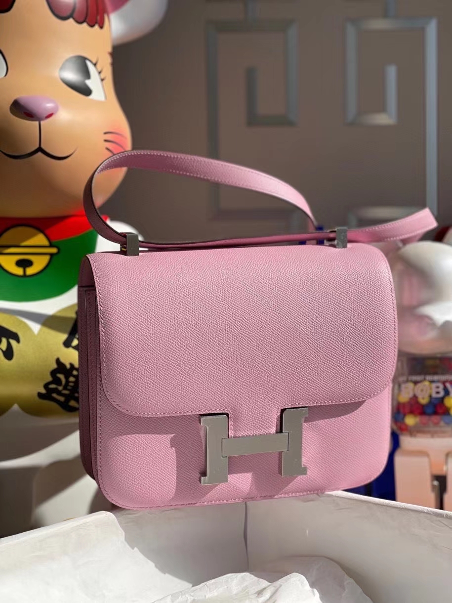 Hermès（爱马仕）Constance 24cm Epsom 原厂掌纹皮 X9 锦葵紫 银扣