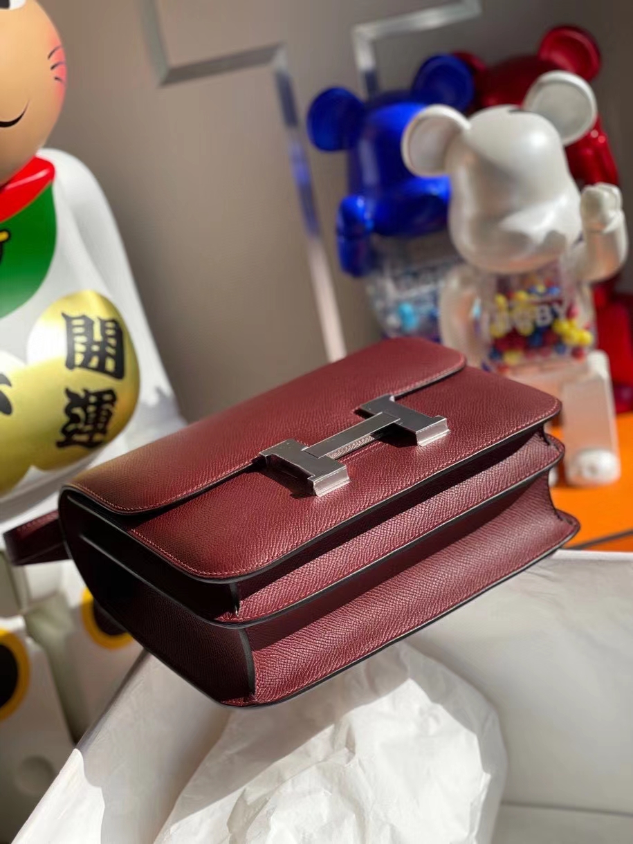 Hermès（爱马仕）Constance 24cm Epsom 原厂掌纹皮 ck55爱马仕红 银扣