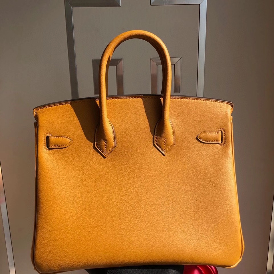 Hermès（爱马仕）Birkin 原厂swift 皮 2S 芝麻黄内拼柠檬黄 拉丝金扣 顶级手缝 25cm