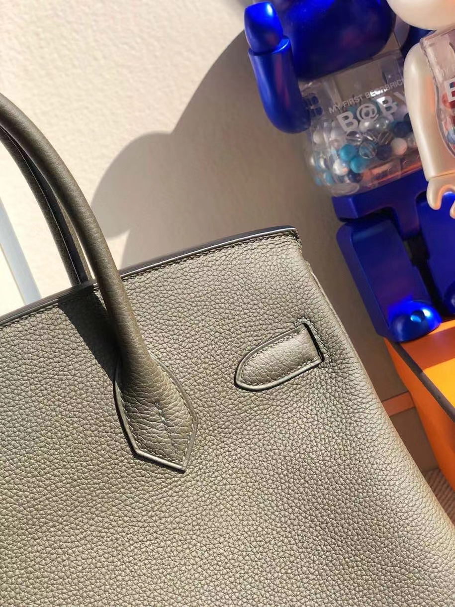 Hermès（爱马仕）Birkin 30cm 原厂小牛皮 togo 6H 橄榄绿 金扣 顶级手缝