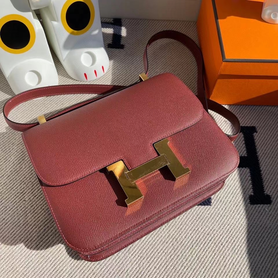 Hermès（爱马仕）Constance 24cm Epsom 原厂掌纹皮 ck55爱马仕红 金扣