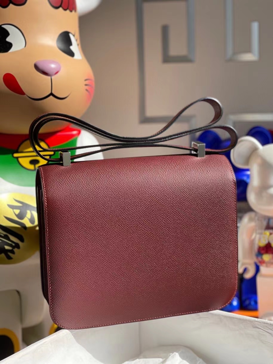 Hermès（爱马仕）Constance 24cm Epsom 原厂掌纹皮 ck55爱马仕红 银扣