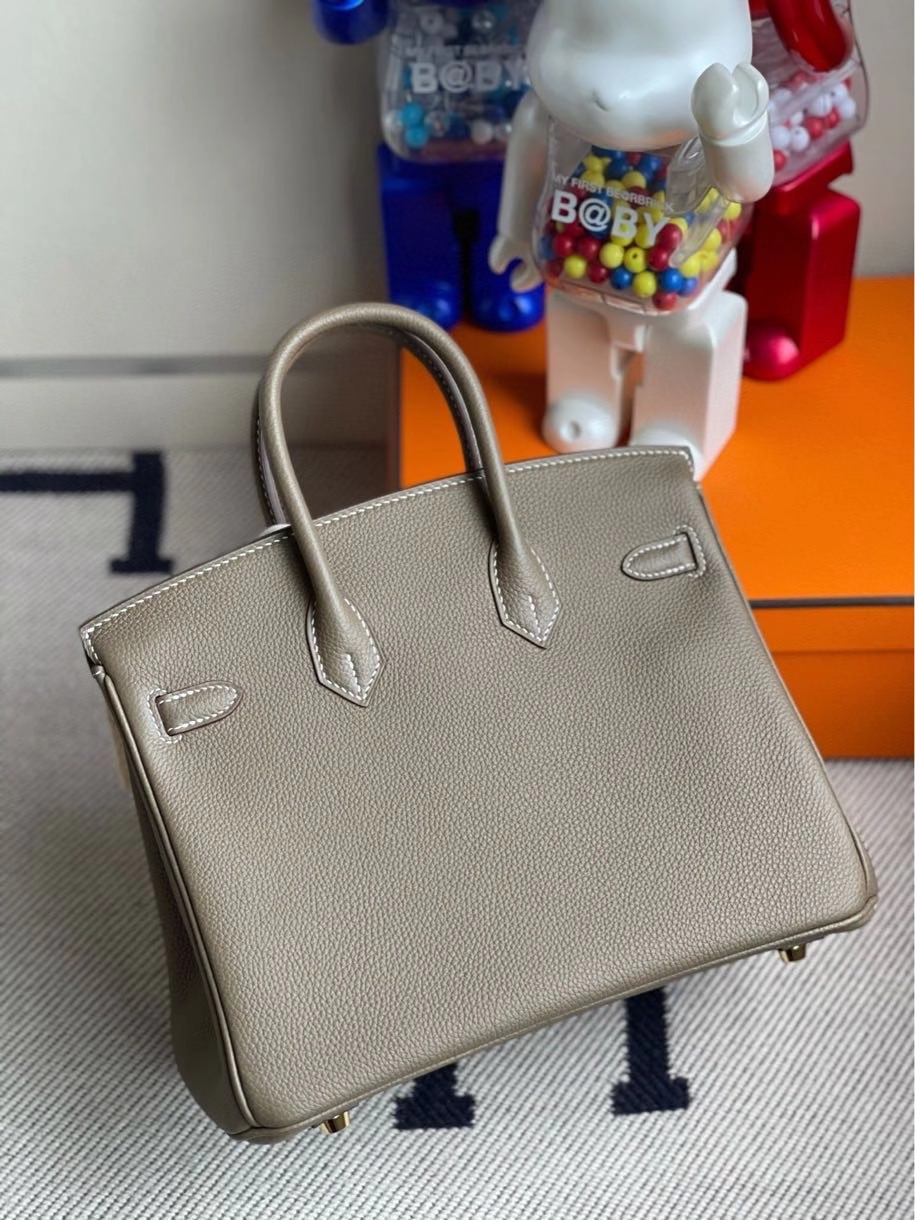 Hermès（爱马仕）Birkin 25cm 原厂小牛皮 togo ck18 大象灰 Etoupe 金扣 顶级手缝 现货