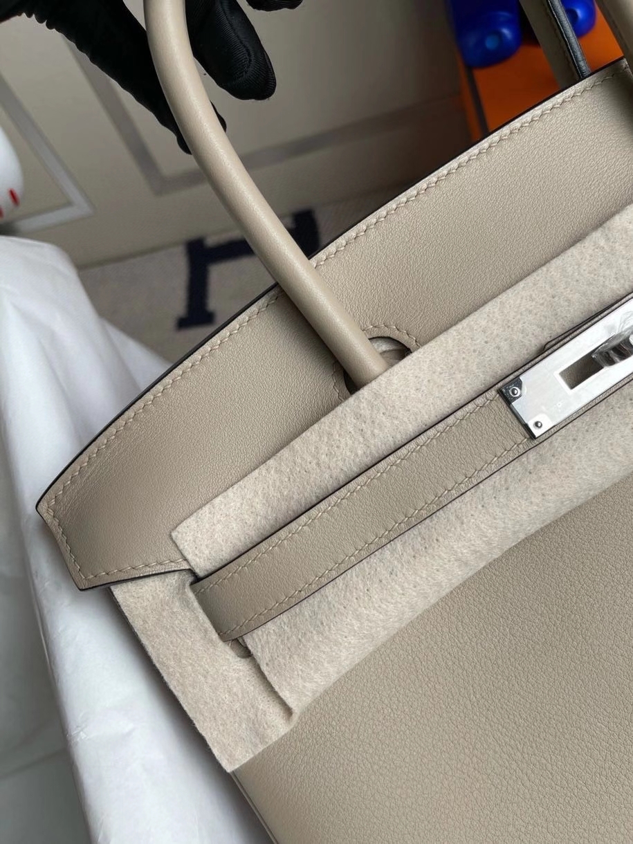 Hermès（爱马仕）Birkin 30cm Swift  M8 沥青灰 gris ashpite 银扣顶级手缝
