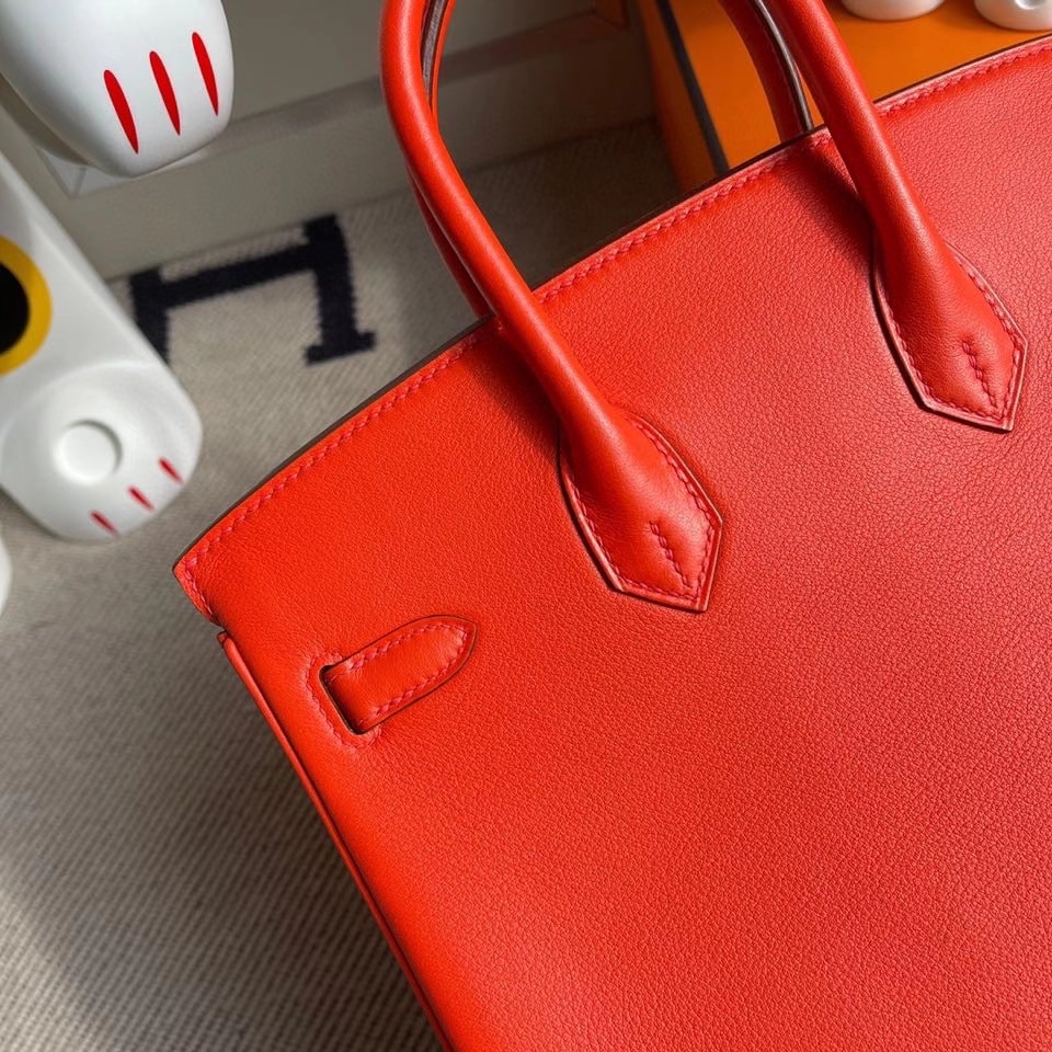 Hermès（爱马仕）Birkin 25cm Swift  火焰橙 金扣 顶级手缝 现货