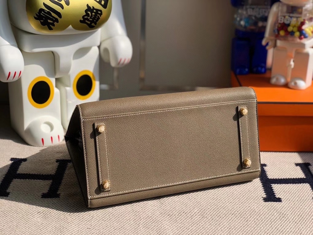 Hermès（爱马仕）Birkin 30cm Epsom 原厂掌纹皮 外缝 ck18大象灰 etoupe 金扣 顶级手缝 定制