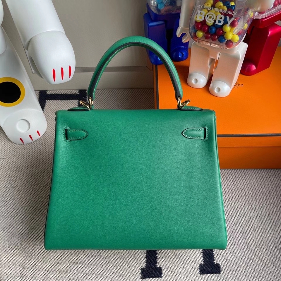 Hermès（爱马仕）Kelly 25cm Swift  U4 丝绒绿 金扣 顶级手缝 现货
