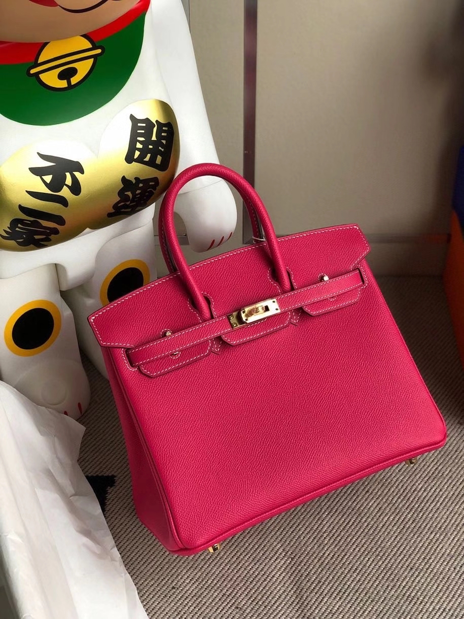 Hermès（爱马仕）Birkin 25cm Epsom 原厂掌纹皮 E5 糖果粉 金扣