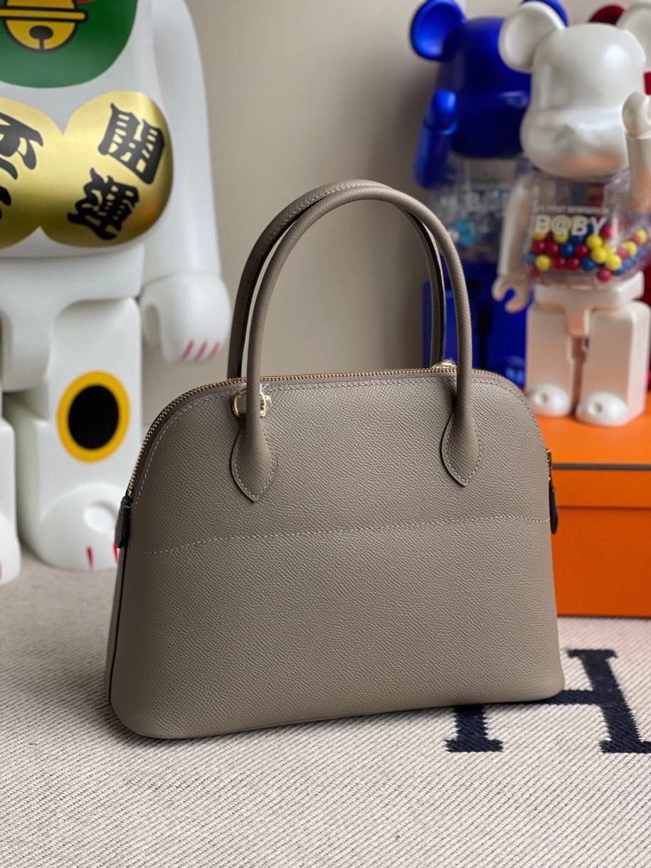 Hermès（爱马仕）Bolide 27cm Epsom 原厂掌纹皮 M8 沥青灰 金扣 顶级手缝