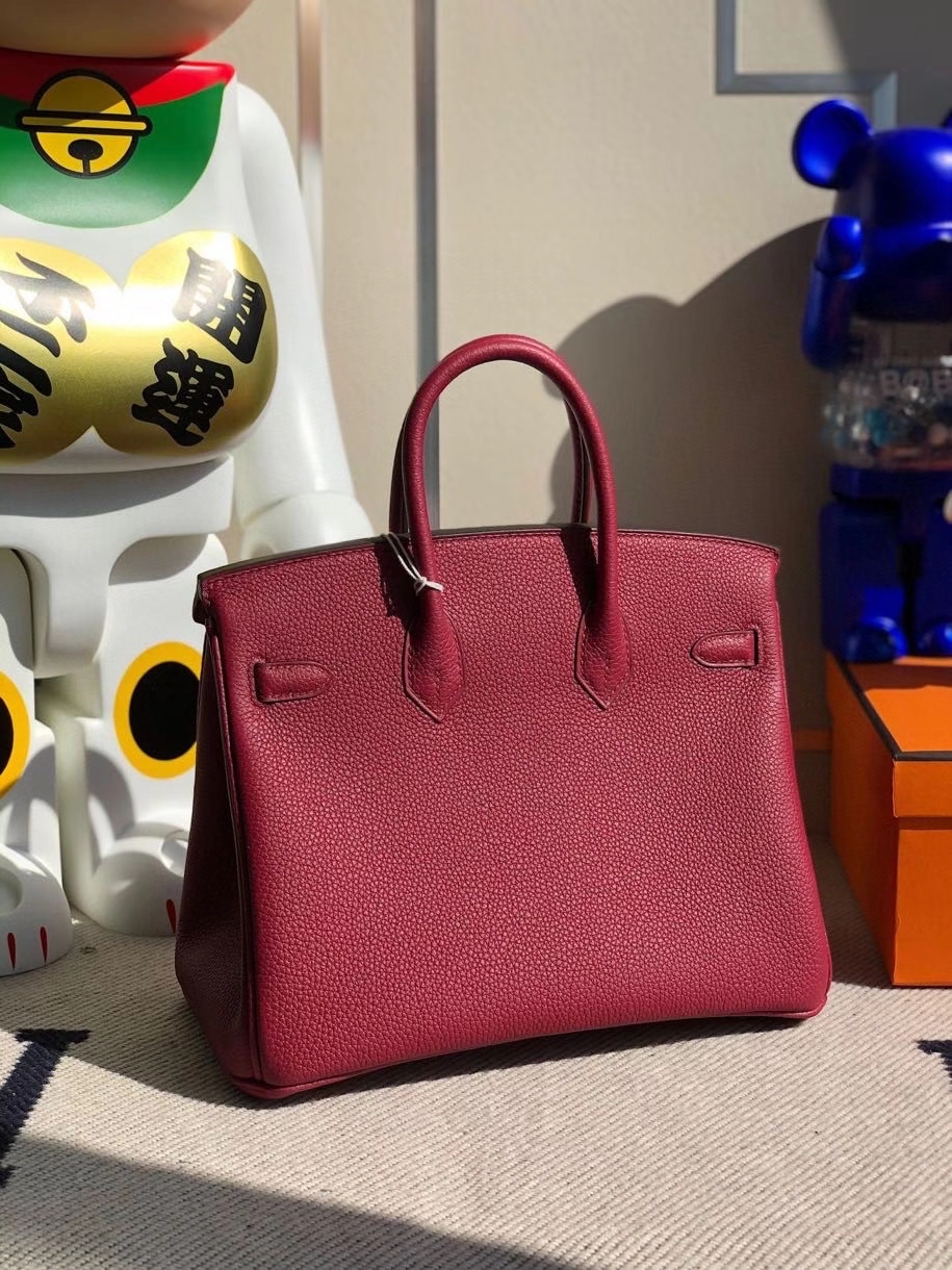 Hermès（爱马仕）Birkin 25cm 原厂小牛皮 togo K1 石榴红 rouge grenat 金扣 顶级手缝 现货