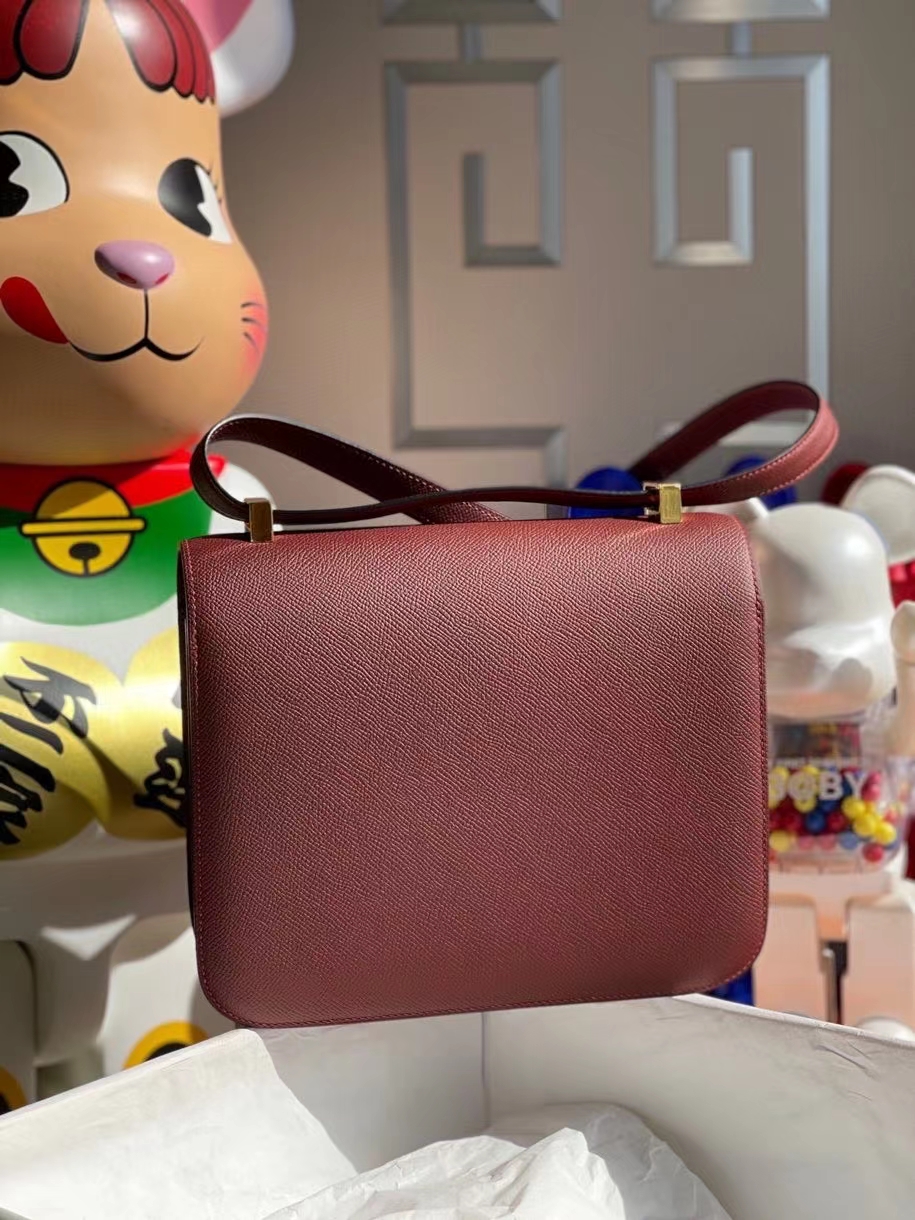 Hermès（爱马仕）Constance 24cm Epsom 原厂掌纹皮 ck55爱马仕红 金扣