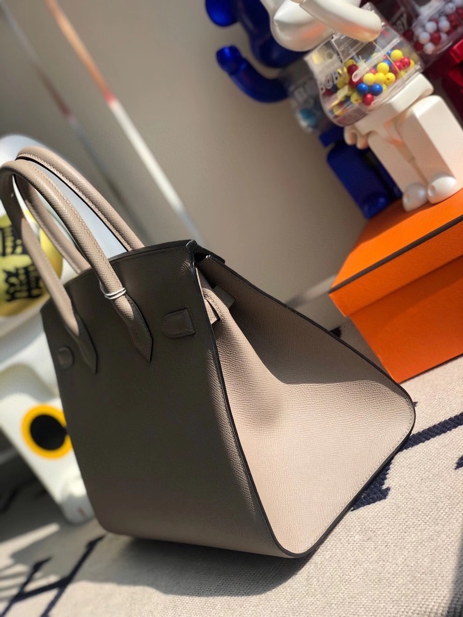 Hermès（爱马仕）Birkin 30cm Epsom 原厂掌纹皮 外缝 M8 沥青灰 Gris ashpite 金扣 顶级手缝 定制