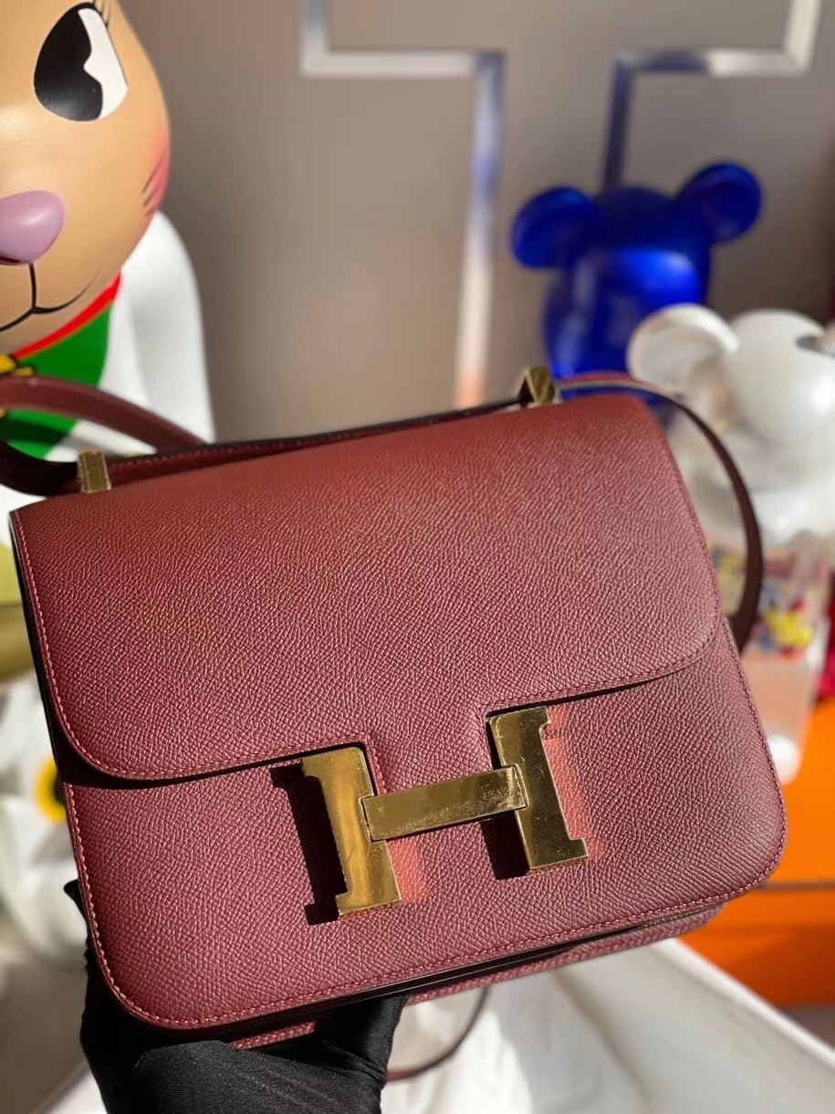 Hermès（爱马仕）Constance 24cm Epsom 原厂掌纹皮 ck55爱马仕红 金扣