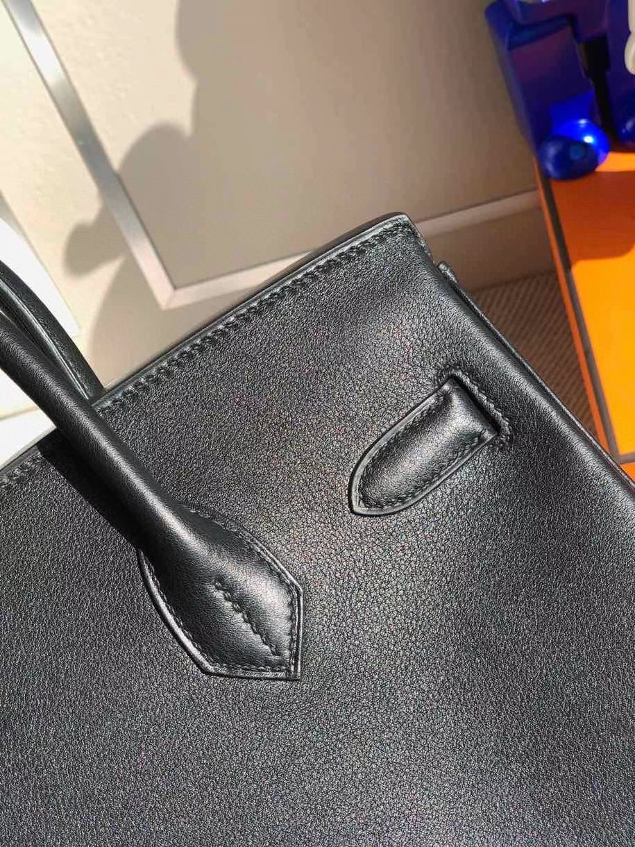 Hermès（爱马仕）Birkin 30cm Swift  ck89 黑色 内拼 丝绒绿 银扣 顶级手缝