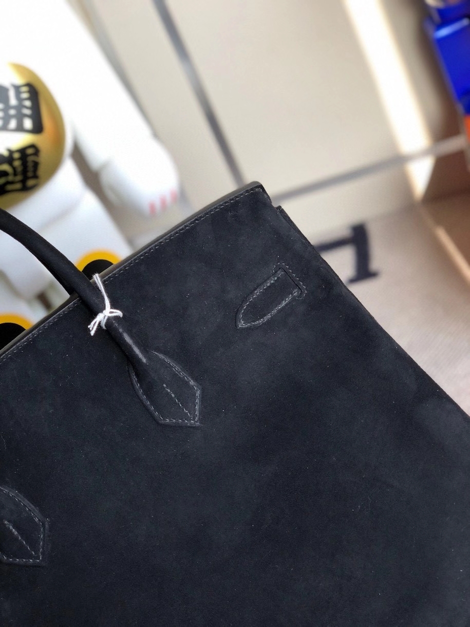 Hermès（爱马仕）Birkin 35cm 麂皮 ck89黑色noir 银扣 顶级手缝