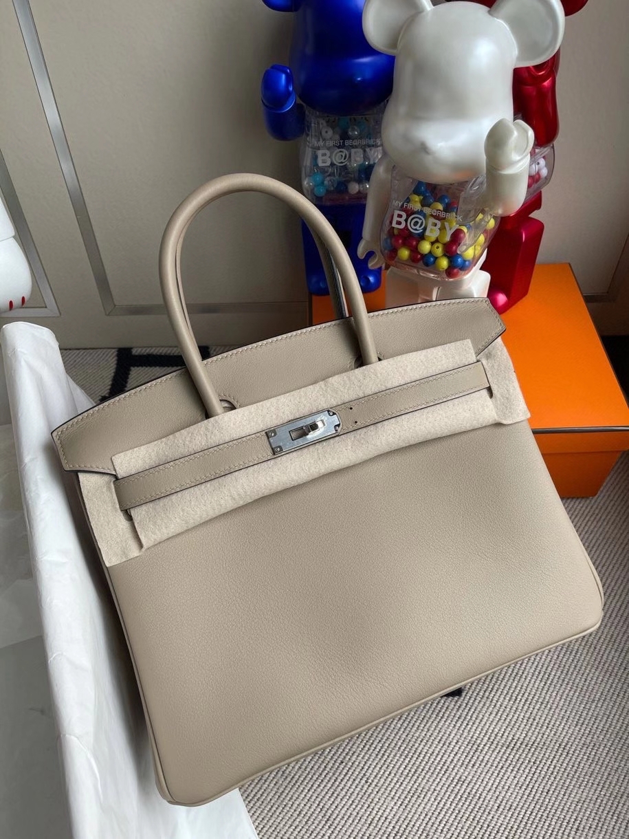 Hermès（爱马仕）Birkin 30cm Swift  M8 沥青灰 gris ashpite 银扣顶级手缝