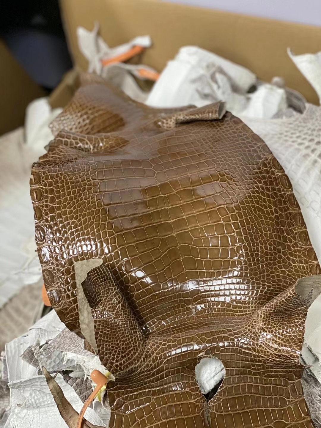 Hermès(爱马仕)Alligatorshiny 亮面鳄鱼 烟草色 定制-拉尔森鳄鱼皮具定制 - 爱马仕包包官网 Hermès(爱马仕)Alligatorshiny 亮面鳄鱼 烟草色 定制