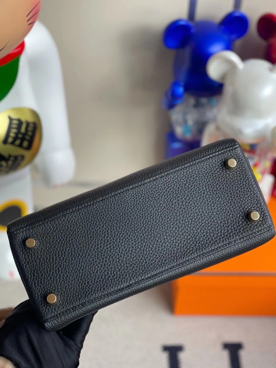 Hermès（爱马仕）Kelly 25cm 原厂小牛皮 togo ck89 黑色 Noir 金扣 顶级手缝 现货