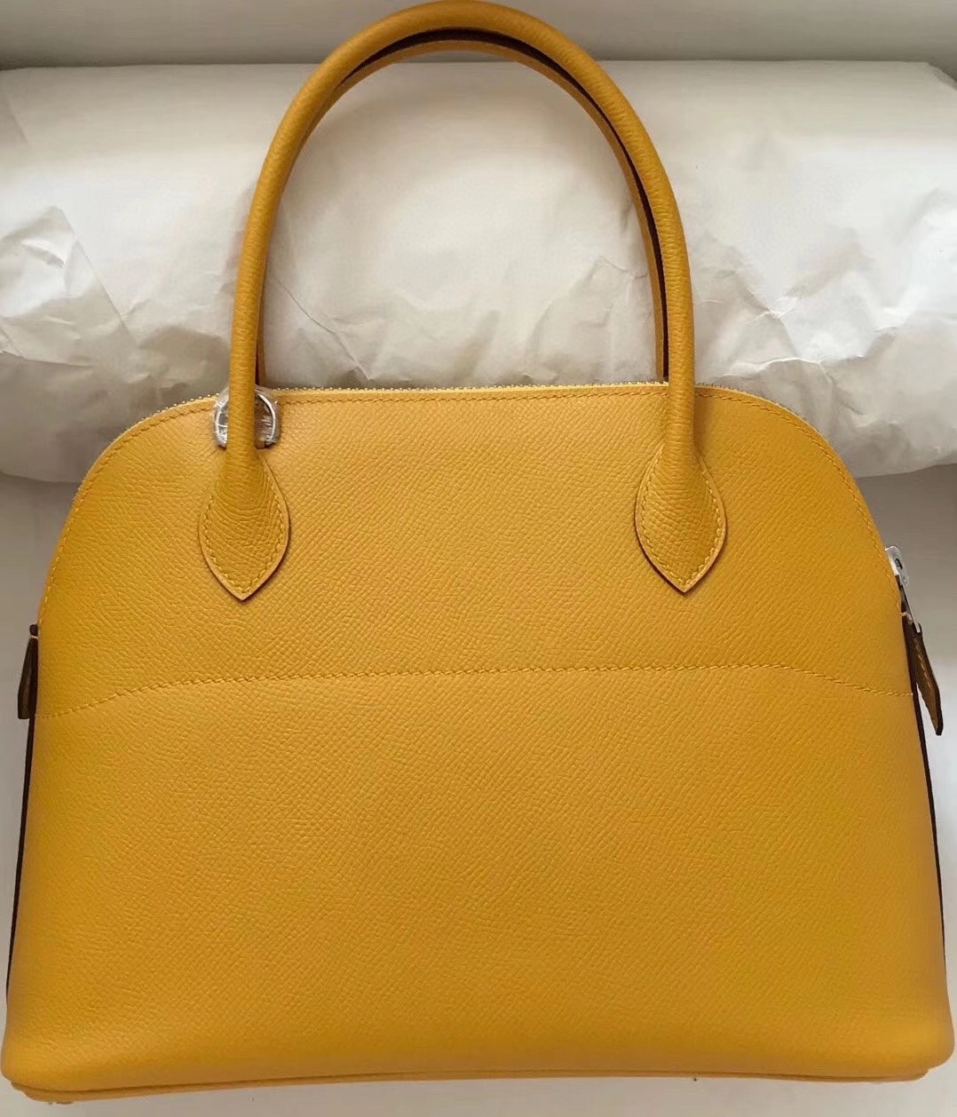 Hermès(爱马仕)Bolide 27cm Epsom 原厂掌纹皮 9D琥珀黄 Amber 银扣 顶级手缝 现货-拉尔森鳄鱼皮具定制 - 爱马仕包包官网 Hermès(爱马仕)Bolide 27cm Epsom 原厂掌纹皮 9D琥珀黄 Amber 银扣 顶级手缝 现货