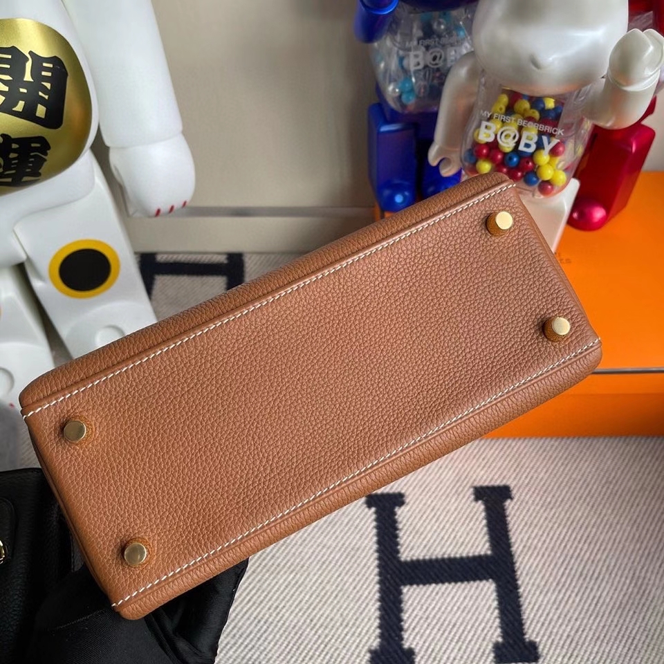 Hermès(爱马仕)Kelly 25cm 原厂小牛皮 togo ck37 金棕色 Gold 金扣 顶级手缝 现货-拉尔森鳄鱼皮具定制 - 爱马仕包包官网 Hermès(爱马仕)Kelly 25cm 原厂小牛皮 togo ck37 金棕色 Gold 金扣 顶级手缝 现货