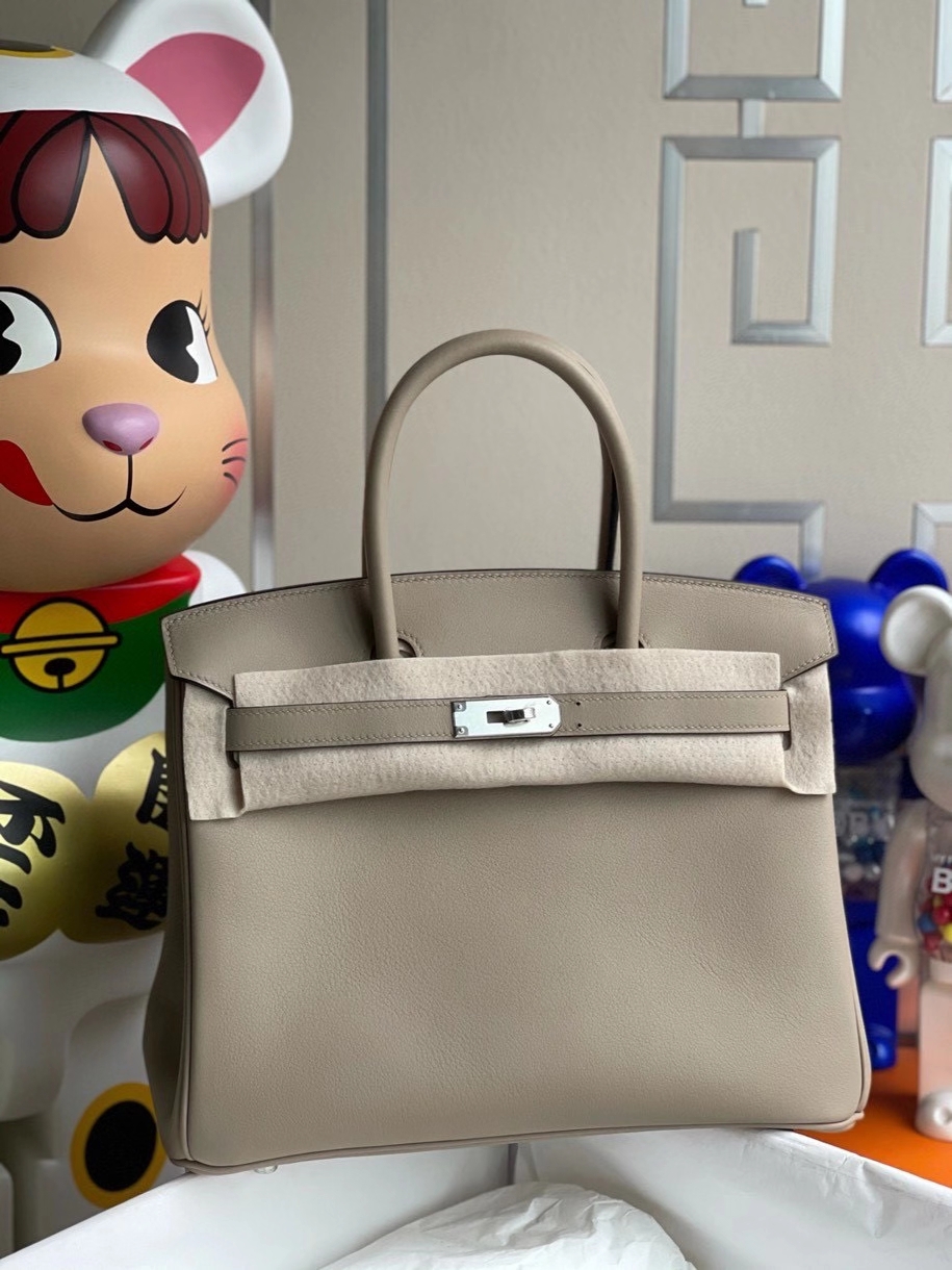 Hermès（爱马仕）Birkin 30cm Swift  M8 沥青灰 gris ashpite 银扣顶级手缝