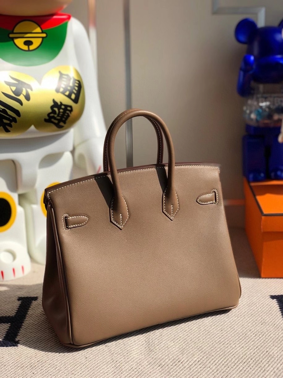 Hermès（爱马仕）Birkin 原厂swift 皮 ck18 大象灰 etoupe 银扣 顶级手缝 25cm