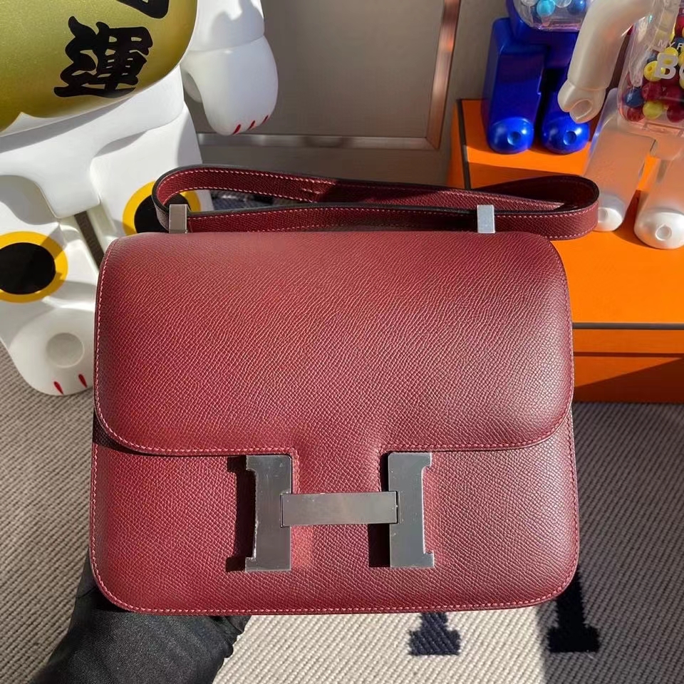 Hermès（爱马仕）Constance 24cm Epsom 原厂掌纹皮 ck55爱马仕红 银扣