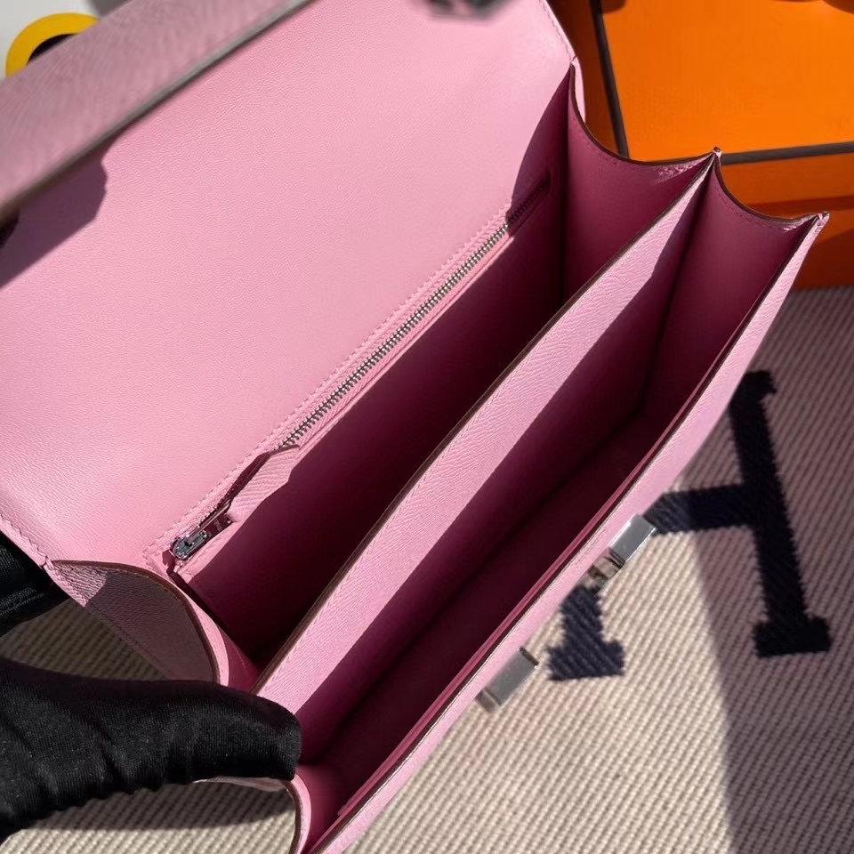 Hermès(爱马仕)Constance 24cm Epsom 原厂掌纹皮 X9 锦葵紫 银扣-拉尔森鳄鱼皮具定制 - 爱马仕包包官网 Hermès(爱马仕)Constance 24cm Epsom 原厂掌纹皮 X9 锦葵紫 银扣