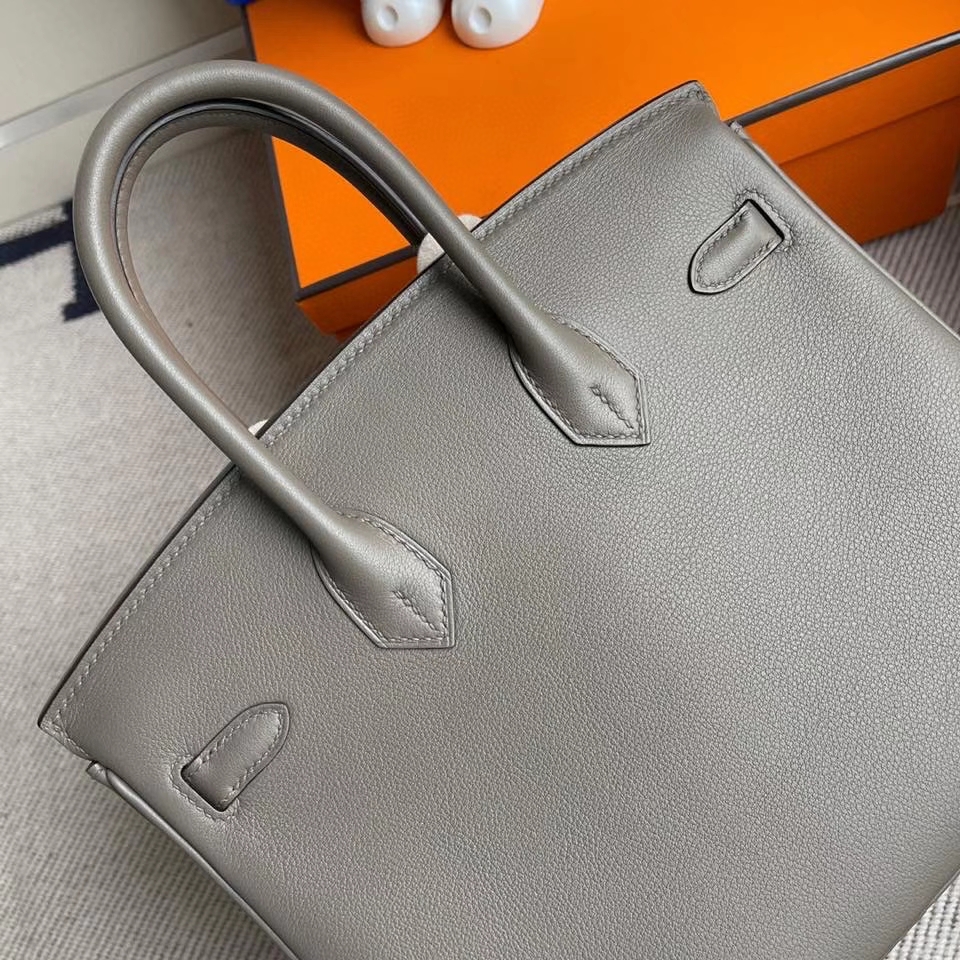 Hermès（爱马仕）Birkin 25cm Swift  ck81 大象灰 Etoupe 银扣 顶级手缝 现货