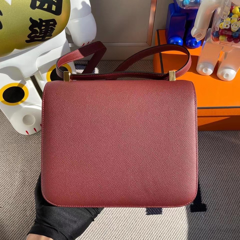 Hermès（爱马仕）Constance 24cm Epsom 原厂掌纹皮 ck55爱马仕红 金扣
