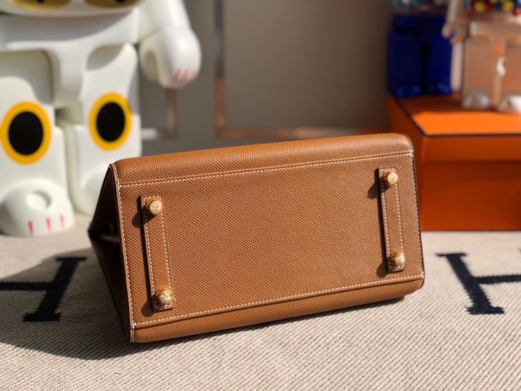 Hermès(爱马仕)Birkin 25cm Epsom 原厂掌纹皮 外缝 ck37金棕色 Gold 金扣 顶级手缝 定制-拉尔森鳄鱼皮具定制 - 爱马仕包包官网 Hermès(爱马仕)Birkin 25cm Epsom 原厂掌纹皮 外缝 ck37金棕色 Gold 金扣 顶级手缝 定制