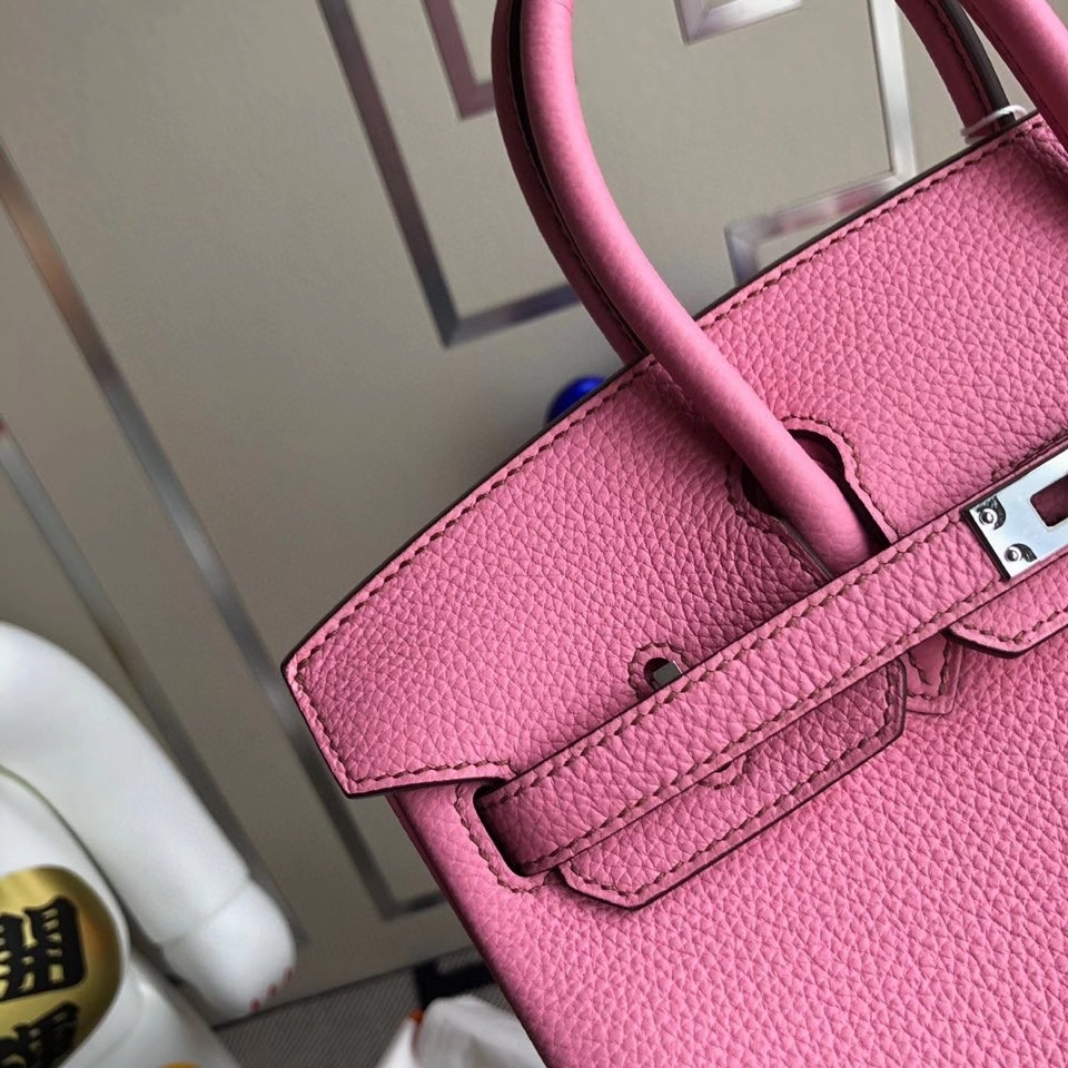Hermès（爱马仕）Birkin 25cm 原厂小牛皮  5p 樱花粉 银扣 顶级手缝 现货