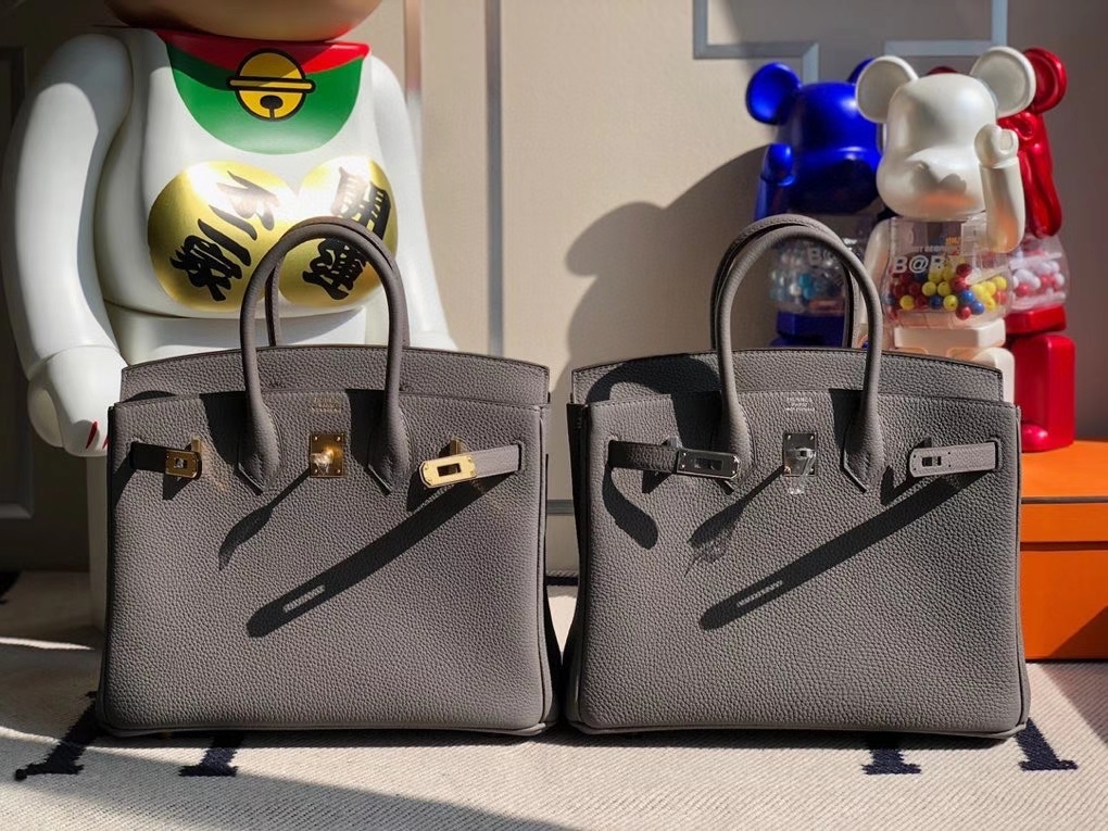 Hermès（爱马仕）Birkin 25cm 原厂小牛皮 togo 8F 锡器灰 Etain 金扣 顶级手缝