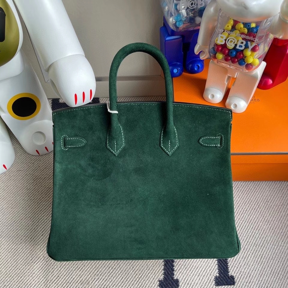 Hermès（爱马仕）Birkin 25cm 麂皮 2Ｑ英国绿 金扣 顶级手缝 现货