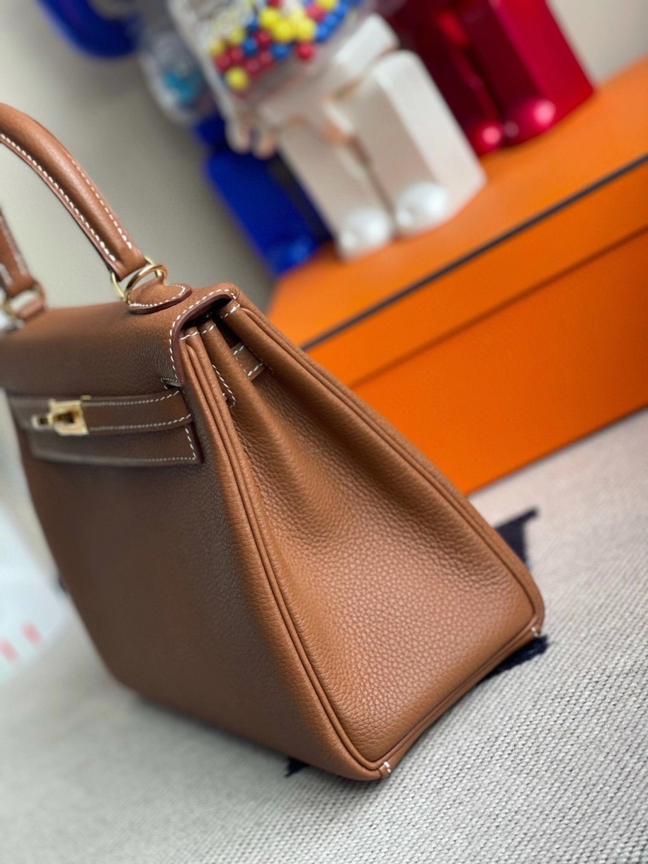 Hermès（爱马仕）Kelly 25cm 原厂小牛皮 togo ck37 金棕色 Gold 金扣 顶级手缝 现货